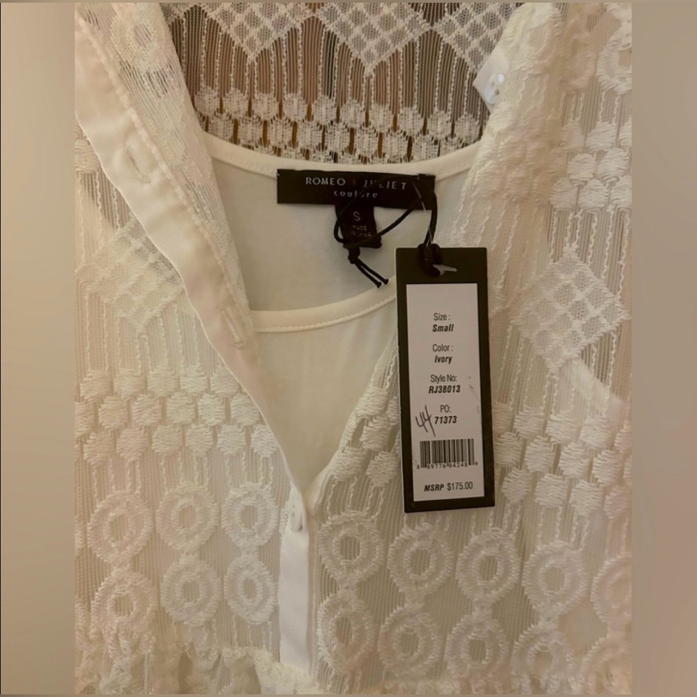 Romeo & Juliet Couture White/Ivory Women’s Boho Bohemian Lacy Flowy Sz S Dress - Picture 5 of 13